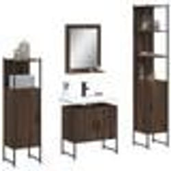 vidaXL Ensemble d'armoires de salle de bain 4 pcs chêne marron