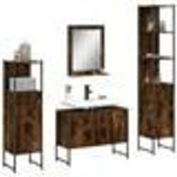 vidaXL Ensemble d'armoires de salle de bain 4 pcs chêne fumé