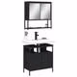 vidaXL Ensemble de meubles salle de bain 2 pcs noir bois d'ingénierie