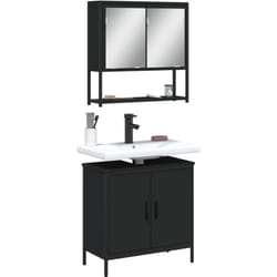 Ensemble de meubles salle de bain 2 pcs noir bois d'ingénierie Vidaxl