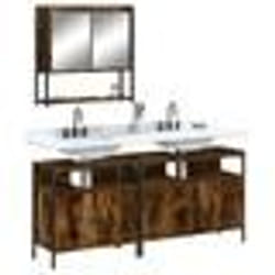 vidaXL Ensemble de meubles de salle de bain 3 pcs Chêne fumé