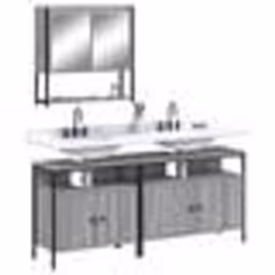 vidaXL Ensemble de meubles de salle de bain 3 pcs Sonoma gris