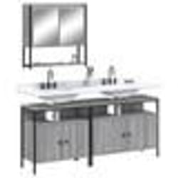 vidaXL Ensemble de meubles de salle de bain 3 pcs Sonoma gris