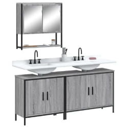 vidaXL Ensemble de meubles de salle de bain 3 pcs Sonoma gris