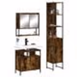 vidaXL Ensemble de meubles de salle de bain 3 pcs Chêne fumé