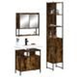 vidaXL Ensemble de meubles de salle de bain 3 pcs Chêne fumé