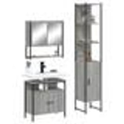 vidaXL Ensemble de meubles de salle de bain 3 pcs Sonoma gris