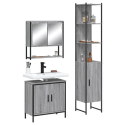 vidaXL Ensemble de meubles de salle de bain 3 pcs Sonoma gris