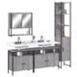 vidaXL Ensemble de meubles de salle de bain 4 pcs Sonoma gris