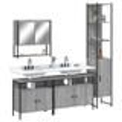 vidaXL Ensemble de meubles de salle de bain 4 pcs Sonoma gris