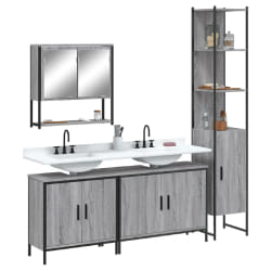 vidaXL Ensemble de meubles de salle de bain 4 pcs Sonoma gris
