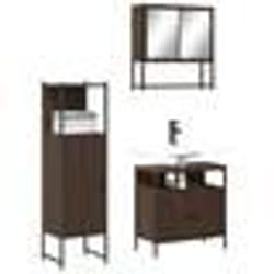 vidaXL Ensemble de meubles de salle de bain 3 pcs Chêne marron