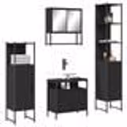 vidaXL Ensemble de meubles salle de bain 4 pcs noir bois d'ingénierie