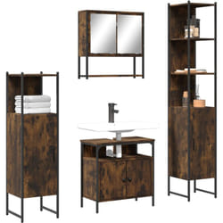 Vidaxl - Ensemble de meubles de salle de bain 4 pcs Chêne fumé Bois
