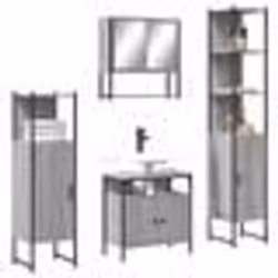 vidaXL Ensemble de meubles de salle de bain 4 pcs Sonoma gris