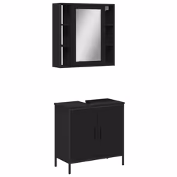 VidaXL 3214720, Noir, Bois, Acier, 600 mm, 300 mm, 600 mm, 2 pièce(s)