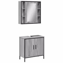 VidaXL 3214723, Gris, Chêne, Bois, Acier, 600 mm, 300 mm, 600 mm, 2 pièce(s)
