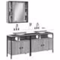 vidaXL Ensemble d'armoires de salle de bain 3 pcs sonoma gris