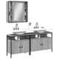 vidaXL Ensemble d'armoires de salle de bain 3 pcs sonoma gris