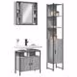 vidaXL Ensemble d'armoires de salle de bain 3 pcs sonoma gris