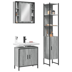 vidaXL Ensemble d'armoires de salle de bain 3 pcs sonoma gris
