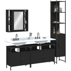 Vidaxl - Ensemble d'armoires salle de bain 4 pcs noir bois d'ingénierie