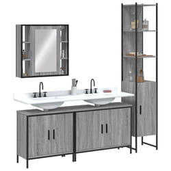 vidaXL Ensemble d'armoires de salle de bain 4 pcs sonoma gris