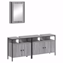 VidaXL 3214788, Gris, Chêne, Bois, Acier, 300 mm, 600 mm, 3 pièce(s)