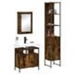 vidaXL Ensemble de meubles de salle de bain 3 pcs Chêne fumé