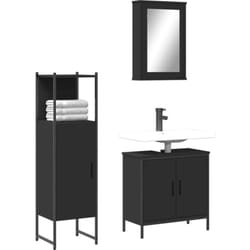 Vidaxl - Ensemble de meubles salle de bain 3 pcs noir bois d'ingénierie