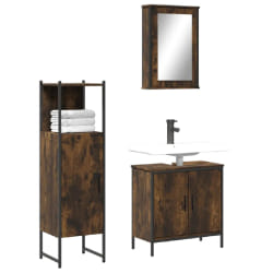 vidaXL Ensemble de meubles de salle de bain 3 pcs Chêne fumé