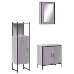VidaXL 3214823, Gris, Chêne, Bois, Acier, 330 mm, 330 mm, 1205 mm, 3 pièce(s)