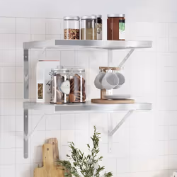 VidaXL 3214502 étagères Acier inoxydable Argent