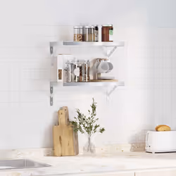 VidaXL 3214510 étagères Acier inoxydable Argent