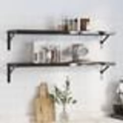 vidaXL Étagères murales 2 pcs 100x23,5 cm noir acier inoxydable