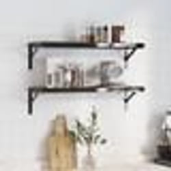 vidaXL Étagères murales 2 pcs 75x23,5 cm noir acier inoxydable
