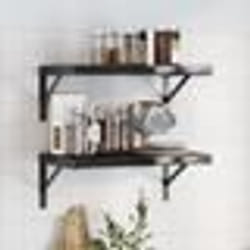 vidaXL Étagères murales 2 pcs 50x30 cm noir acier inoxydable