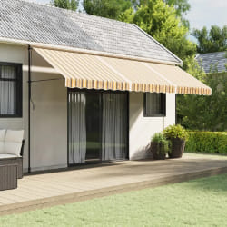 vidaXL Tissu de remplacement pour auvent rayures multicolores 5x3 m