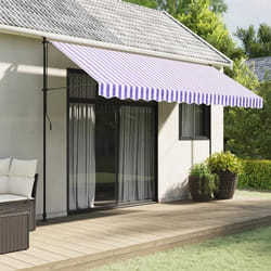 Tissu De Remplacement De Cantonnière D'auvent Rayure Bleu Blanc Vidaxl