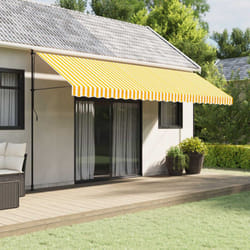 Vidaxl - Tissu de remplacement de cantonnière d'auvent jaune blanc 5 m