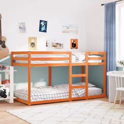 Ce lit superposé en bois est élégant et fonctionnel, ce qui en fait un supplément parfait à toute pièce dont l'espace est lim ...
