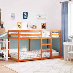 Ce lit superposé en bois est élégant et fonctionnel, ce qui en fait un supplément parfait à toute pièce dont l'espace est lim ...