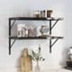 vidaXL Étagères murales 2 pcs 75x40x3 cm noir acier inoxydable