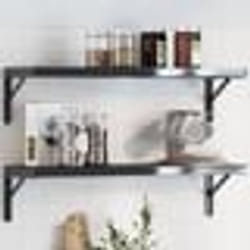 vidaXL Supports d'étagères 4 pcs 23,5x2,5x15,5cm noir acier inoxydable