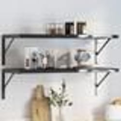 vidaXL Supports d'étagères 4 pcs 40x2,5x25 cm noir acier inoxydable