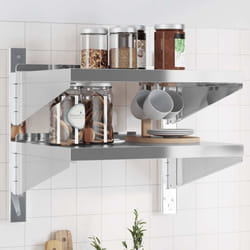 vidaXL Étagère murale à 2 niveaux 50x40x48 cm argenté acier inoxydable
