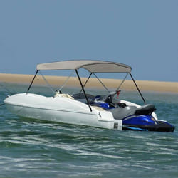 vidaXL Auvent bimini à 2 arceaux gris 150x120x110 cm