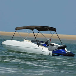 vidaXL Auvent bimini à 3 arceaux noir 183x140x137 cm