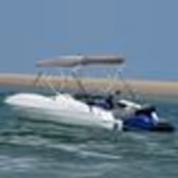 vidaXL Toit bimini à 4 arceaux parois latérales 243x(185-198)x137 cm