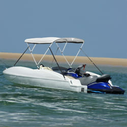 Toit bimini à 3 arceaux parois en maille 183x(154-167)x137 cm Vidaxl Blanc et noir